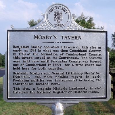 Mosby’s Tavern Marker image. Click for full size.