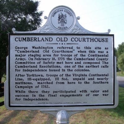 Cumberland Old Courthouse Marker image. Click for full size.