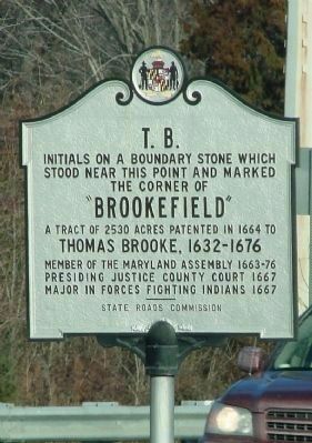 The original T.B. Marker near this site image. Click for more information.