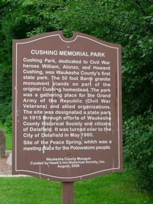 Cushing Memorial Park Marker image. Click for full size.