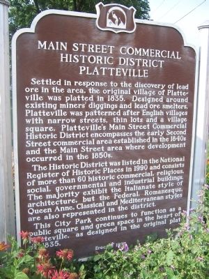 Main Street Commercial Historic District Platteville Marker image. Click for full size.