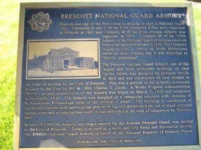 Prescott National Guard Armory Marker image. Click for full size.