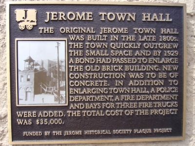 Jerome Town Hall Marker image. Click for full size.