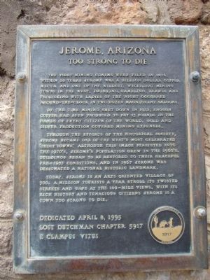 Jerome, Arizona Marker image. Click for full size.