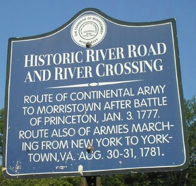 Historic River Road and River Crossing Marker image. Click for full size.