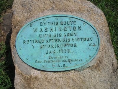 Washington’s Route from Princeton to Morristown Marker. Click for full size. Washington’s Route from Princeton to Morristown Marker image. Click for full size.