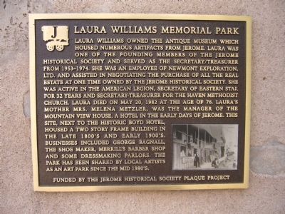 Laura Williams Memorial Park Marker image. Click for full size.