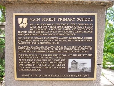 Main Street Primary School Marker. Click for full size. Main Street Primary School Marker image. Click for full size.