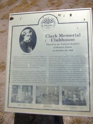 Clark Memorial Clubhouse Marker image. Click for full size.