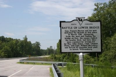Battle Of Lower Bridge Marker and Modern Bridge image. Click for full size.