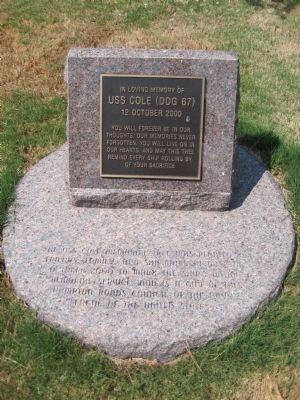 USS Cole (DDG 67) Memorial Marker image. Click for full size.