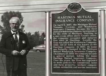 Hastings Mutual Historic Marker Unveiling Ceremony image. Click for full size.