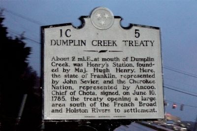 Dumplin Creek Treaty Marker image. Click for full size.