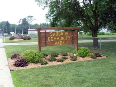 Henry Sadorus Marker -and- 'Sadorus Community Park' - Sign image. Click for full size.