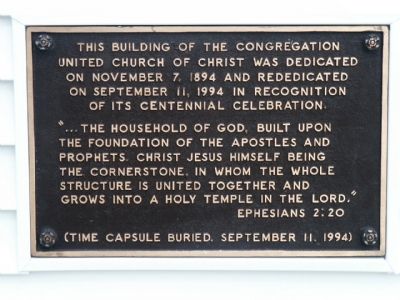 Congregational United Church of Christ Dedication/Rededication Plaque image. Click for full size.