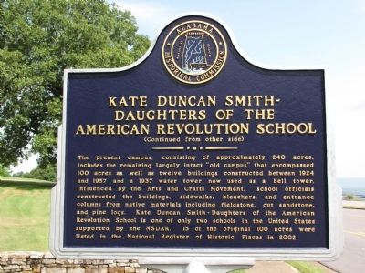 Kate Duncan Smith - Daughters of the American Revolution School Marker Reverse image. Click for full size.