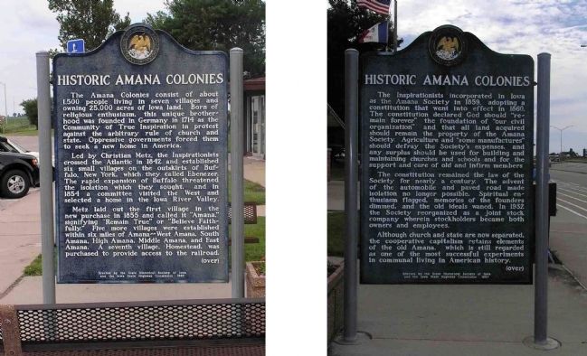 Historic Amana Colonies Marker image. Click for full size.