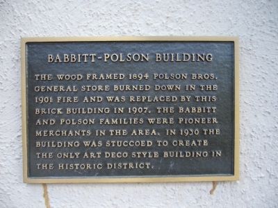Babbitt-Polson Building Marker. Click for full size. Babbitt-Polson Building Marker image. Click for full size.