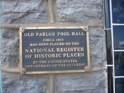 Old Parlor Pool Hall Marker image. Click for full size.