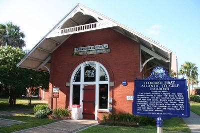 Florida's First Atlantic to Gulf Railroad Marker image. Click for full size.
