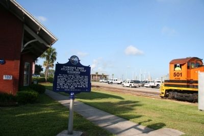 Florida's First Atlantic to Gulf Railroad Marker image. Click for full size.