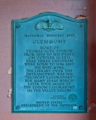 Edisons Home Historical Plaque image. Click for full size.
