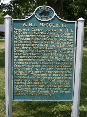 W. H. L. McCourtie Marker (front side) image. Click for full size.