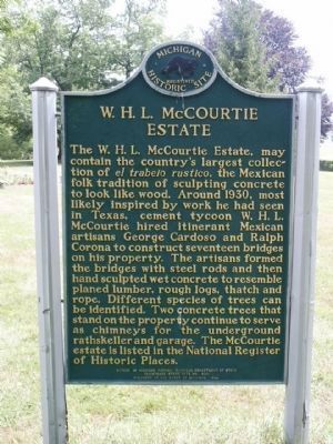 W. H. L. McCourtie Estate Marker (back side) image. Click for full size.