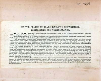 United States Military Railroad Department. Construction and Transportation. image. Click for full size.