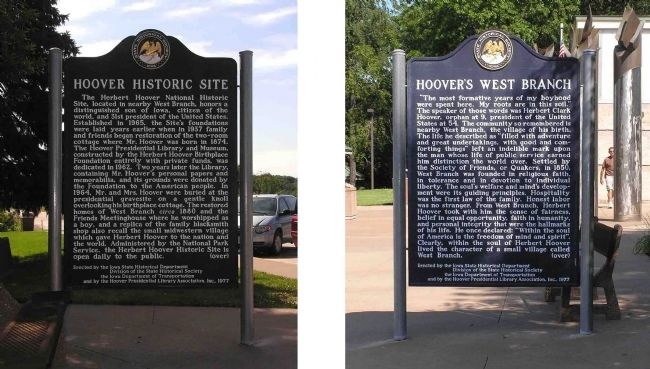 Hoover Historic Site / Hoover’s West Branch Marker image. Click for full size.