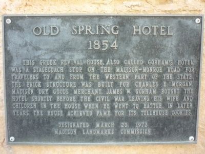 Old Spring Hotel Marker image. Click for full size.
