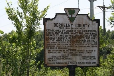 Berkeley County Marker (ca. 1940). Click for full size. Berkeley County Marker (ca. 1940) image. Click for full size.