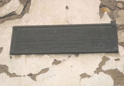 Quarters of General William Tecumseh Sherman Marker. Click for full size. Quarters of General William Tecumseh Sherman Marker image. Click for full size.