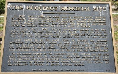 The Huguenot Memorial Site Marker image. Click for full size.