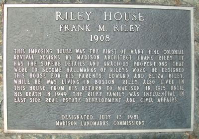 Riley House Marker image. Click for full size.
