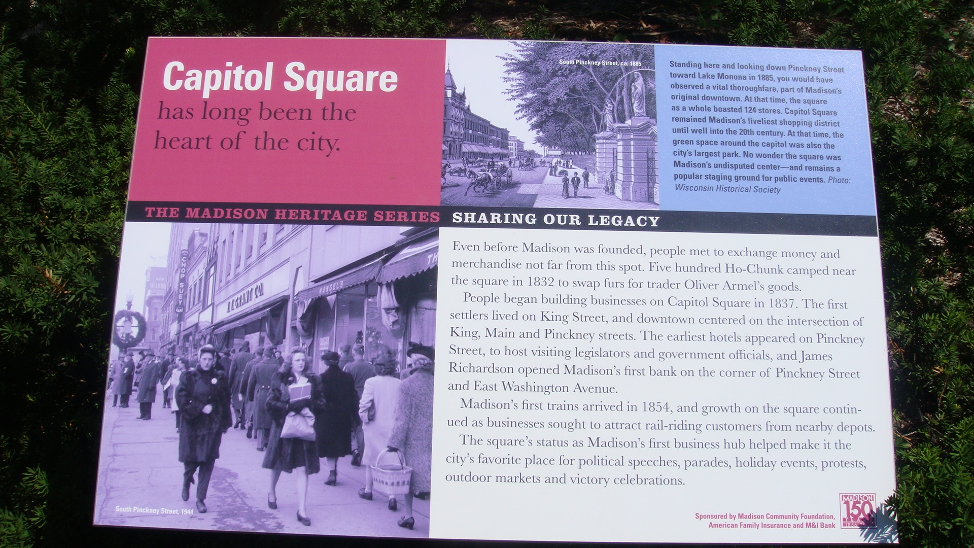 Capitol Square has long been the heart of the city Marker