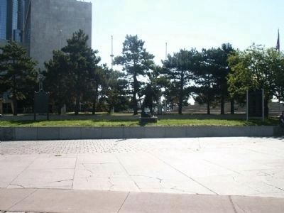 The Landing of Cadillac Statue and Markers image. Click for full size.