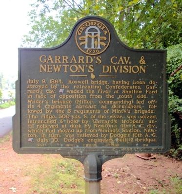 Garrard’s Cav. & Newton’s Division Marker image. Click for full size.