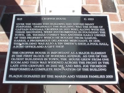 Cropper House Marker image. Click for full size.