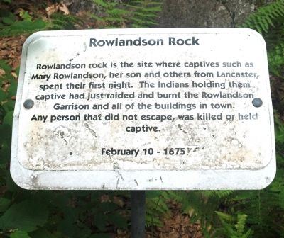 Rowlandson Rock Marker. Click for full size. Rowlandson Rock Marker image. Click for full size.