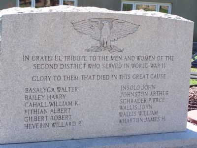 World War II Monument Marker. Click for full size. World War II Monument Marker image. Click for full size.
