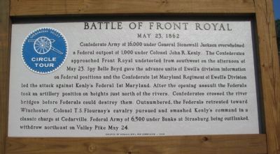Battle of Front Royal Marker image. Click for full size.
