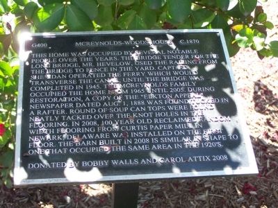 McReynolds-Woods House Marker image. Click for full size.