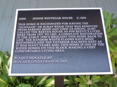 Jennie Whiteoak House Marker image. Click for full size.
