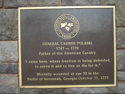 General Casimir Pulaski Marker image. Click for full size.