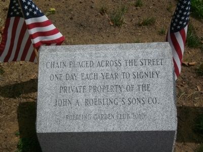 Chain placed across the street Marker image. Click for full size.