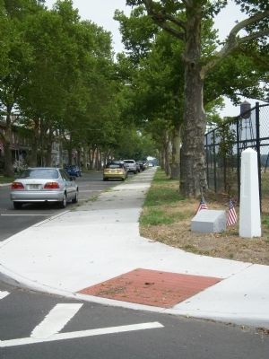 Chain placed across the street Marker image. Click for full size.