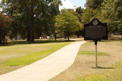 Augusta State University Marker, in " The Grove". Reese Library seen at left background image. Click for full size.