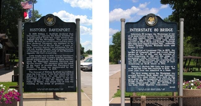Historic Davenport / Interstate 80 Bridge Marker. Click for full size. Historic Davenport / Interstate 80 Bridge Marker image. Click for full size.