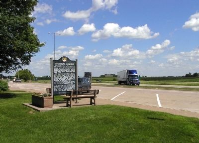 Wide view of the Historic Davenport / Interstate 80 Bridge Marker. Click for full size. Wide view of the Historic Davenport / Interstate 80 Bridge Marker image. Click for full size.